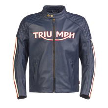 Carica l&#39;immagine nel visualizzatore di Gallery, Triumph Braddan Retro Air Leather Blu Jacket MLES2332
