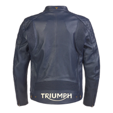 Carica l&#39;immagine nel visualizzatore di Gallery, Triumph Braddan Retro Air Leather Blu Jacket MLES2332
