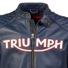 Carica l&#39;immagine nel visualizzatore di Gallery, Triumph Braddan Retro Air Leather Blu Jacket MLES2332
