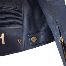 Carica l&#39;immagine nel visualizzatore di Gallery, Triumph Braddan Retro Air Leather Blu Jacket MLES2332
