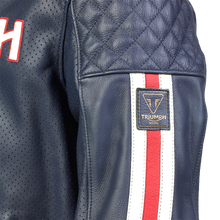 Carica l&#39;immagine nel visualizzatore di Gallery, Triumph Braddan Retro Air Leather Blu Jacket MLES2332
