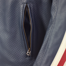 Carica l&#39;immagine nel visualizzatore di Gallery, Triumph Braddan Retro Air Leather Blu Jacket MLES2332
