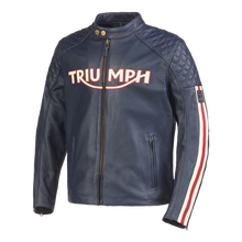 Carica l&#39;immagine nel visualizzatore di Gallery, Triumph Braddan Retro Air Leather Blu Jacket MLES2332
