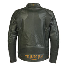 Carica l&#39;immagine nel visualizzatore di Gallery, Triumph Braddan Green Air Race Leather Jacket MLES2337
