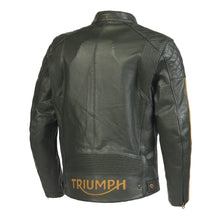 Carica l&#39;immagine nel visualizzatore di Gallery, Triumph Braddan Green Air Race Leather Jacket MLES2337
