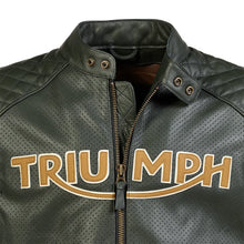 Carica l&#39;immagine nel visualizzatore di Gallery, Triumph Braddan Green Air Race Leather Jacket MLES2337
