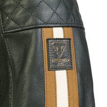 Carica l&#39;immagine nel visualizzatore di Gallery, Triumph Braddan Green Air Race Leather Jacket MLES2337
